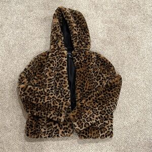 Rachel Zoe women’s M animal print fur winter coat